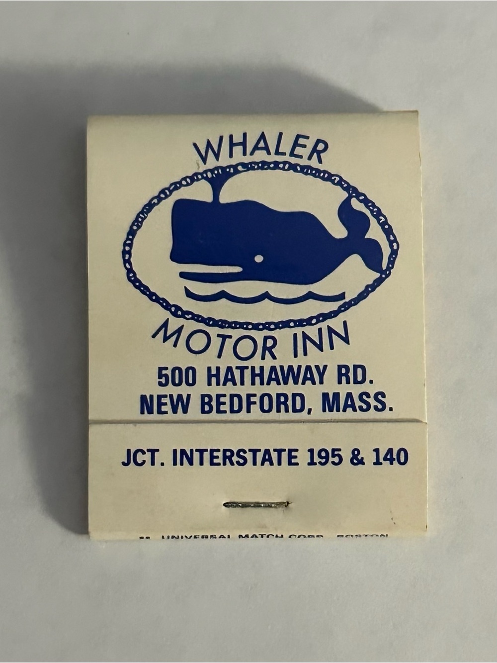 Vintage Matchbook Whaler Motor Inn New Bedford MASS MA Massachusetts Matches
